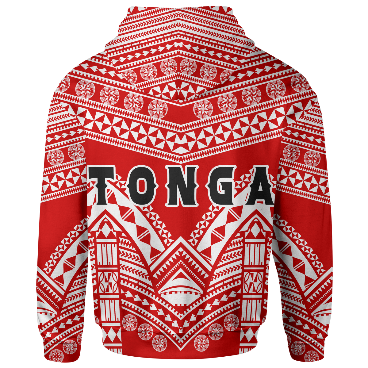 Tonga Polynesian Tribal Pattern All Over Zip up Hoodie - Polynesian Pride