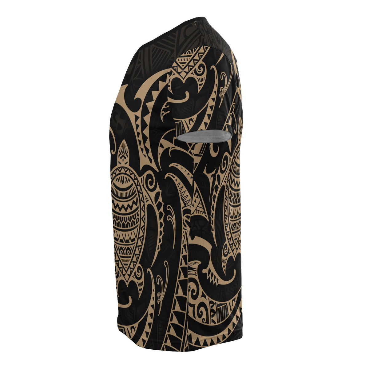 Polynesian All Over T Shirt Gold Turtle - Polynesian Pride