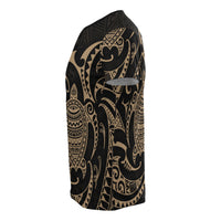 Polynesian All Over T Shirt Gold Turtle - Polynesian Pride