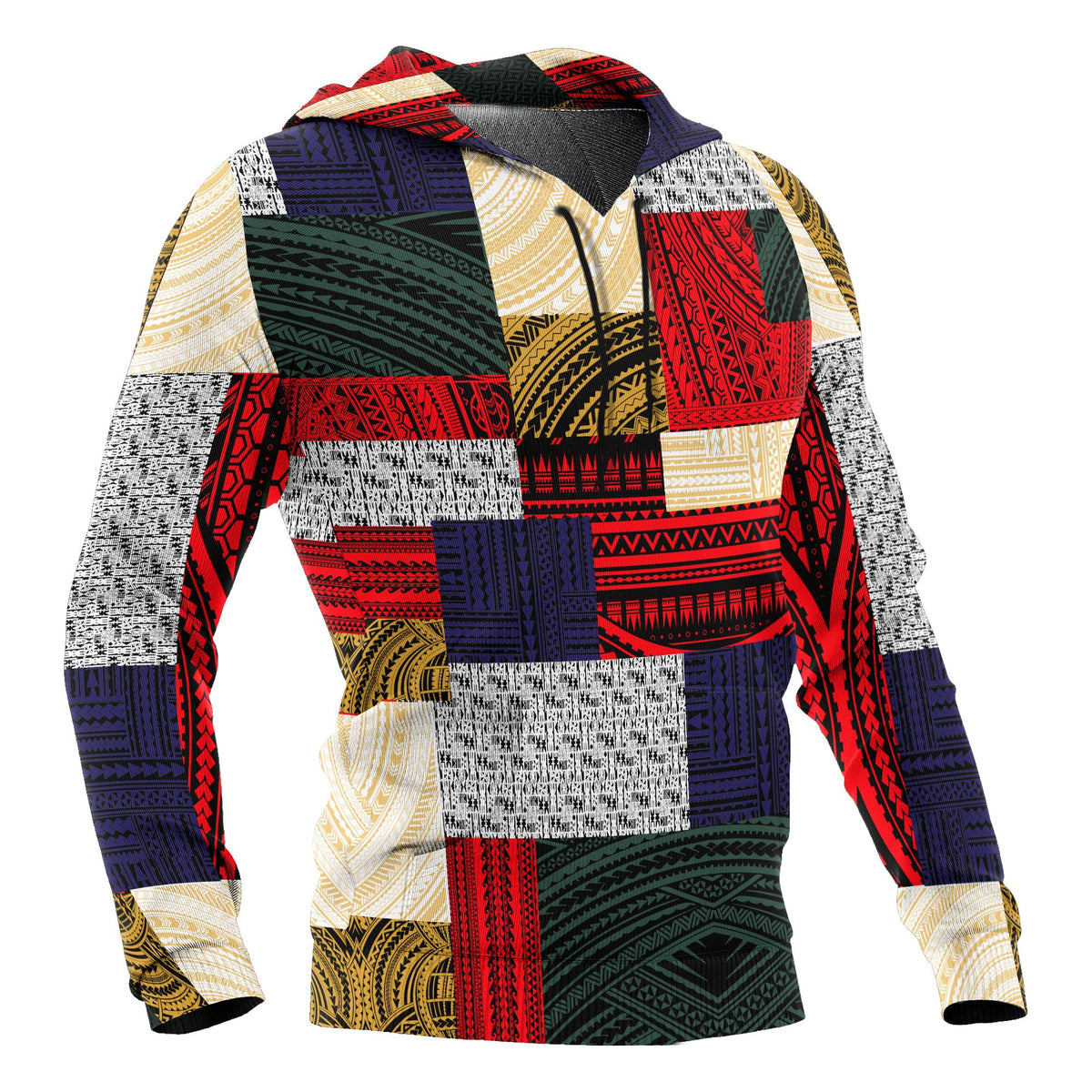 Polynesian ll Over Hoodie Design Retro Patchwork - Polynesian Pride