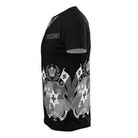 Tonga All Over T Shirt Tongan Coat of Arms Polynesian Pattern Flash - Polynesian Pride