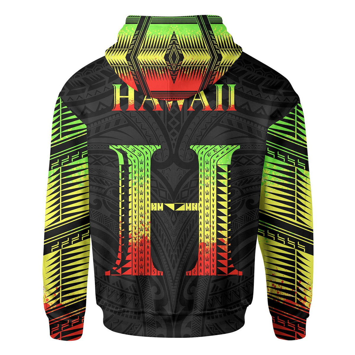 Hawaii Polynesia Tribal All Over Zip Hoodie Reggae Style - Polynesian Pride