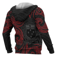 Samoa Polynesian All Over Zip up Hoodie Red Tribal - Polynesian Pride