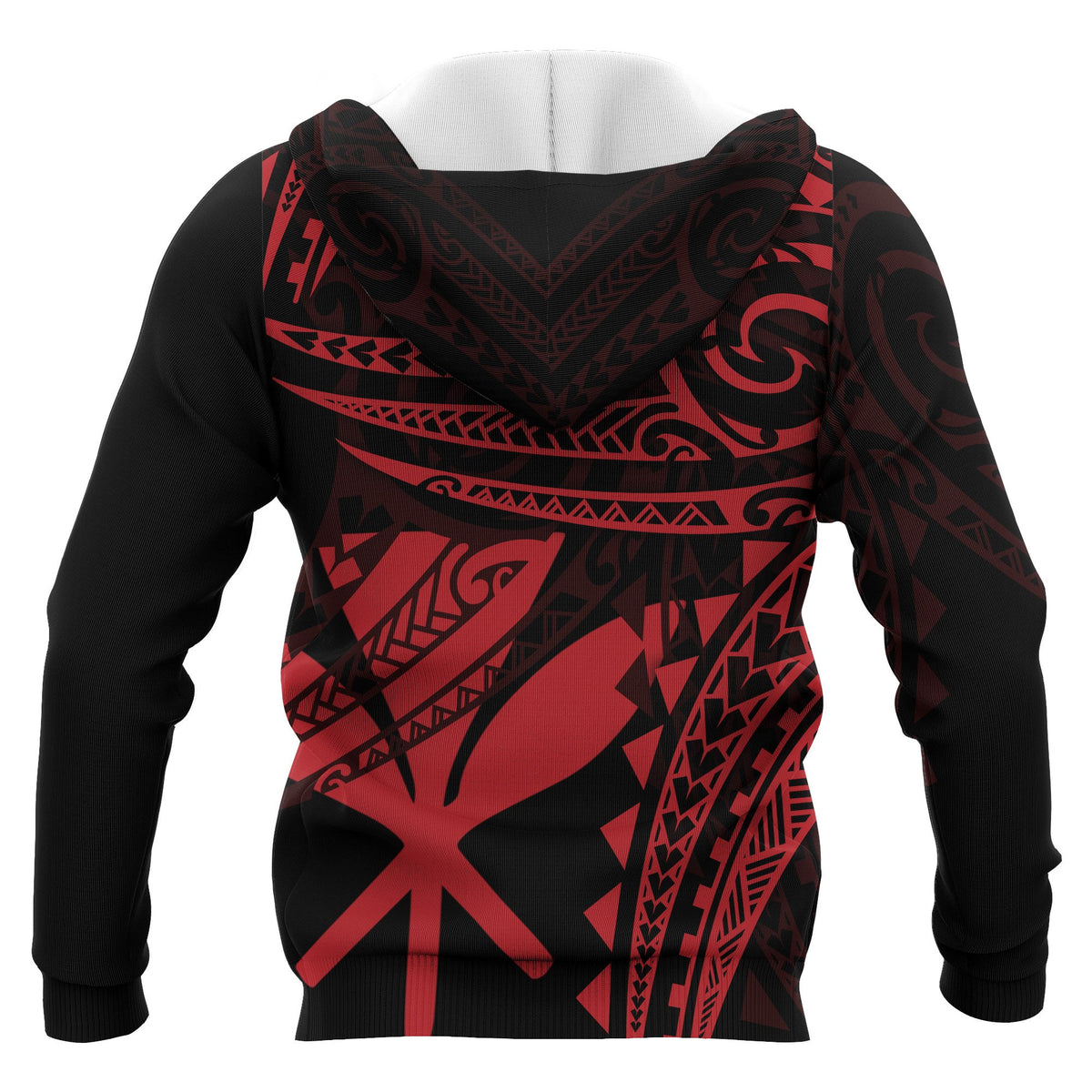 Hawaii Polynesian Hoodie Red Tribal Pattern - Polynesian Pride