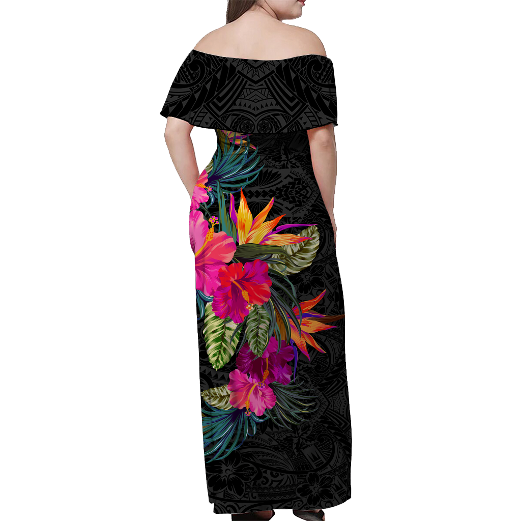 Pohnpei Polynesian Hibiscus Tribal Matching Dress and Hawaiian Shirt LT12 - Polynesian Pride