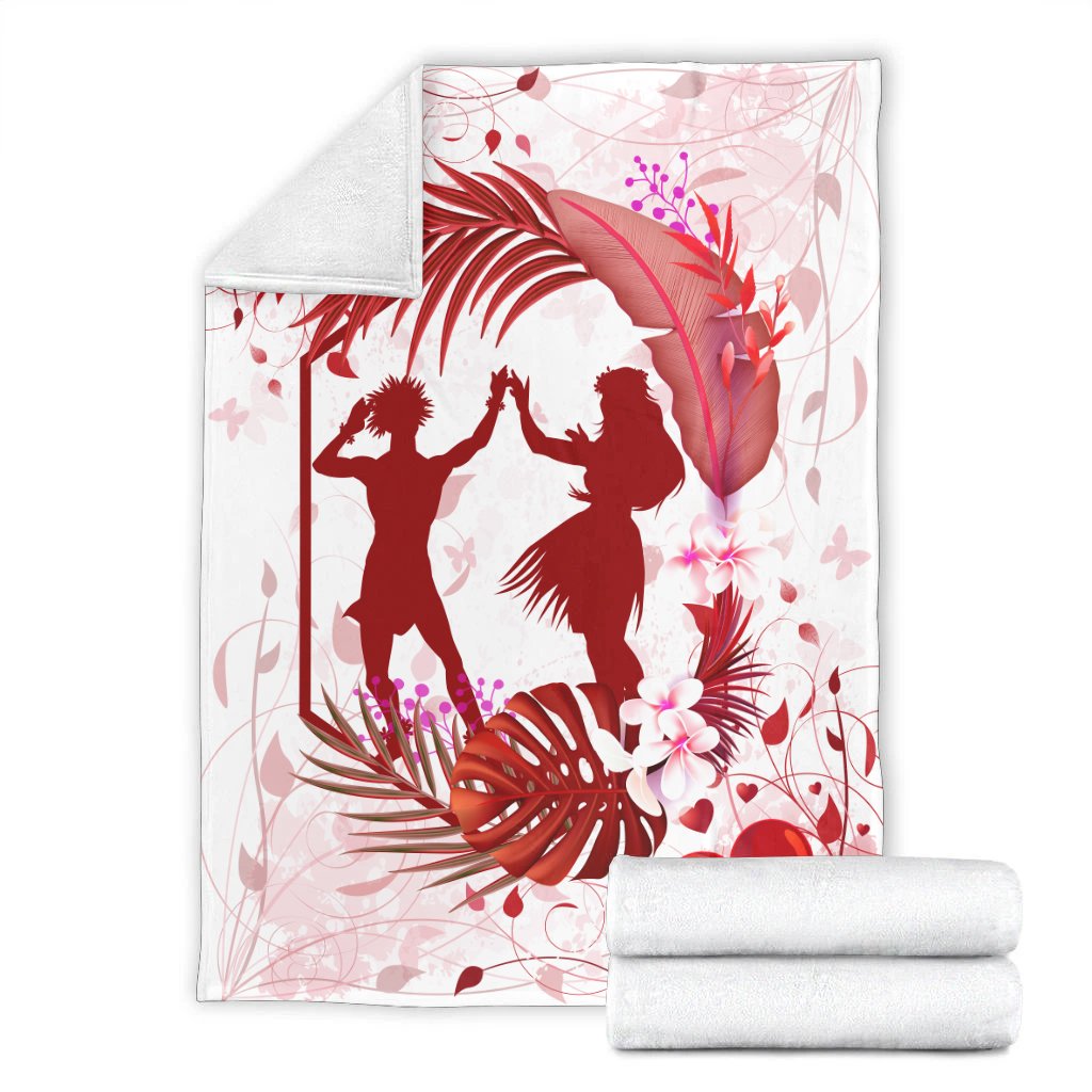 Hawaii Hula Dance Couple Love Valentine Premium Blanket - Cud Style - AH - Polynesian Pride