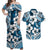 Polynesian Hibiscus Matching Hawaiian Shirt and Dress Fiji Patterns Blue LT6 Blue - Polynesian Pride