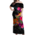 Papua New Guinea Hibiscus Polynesian Tribal Women Off Shoulder Long Dress - LT12 Long Dress Black - Polynesian Pride
