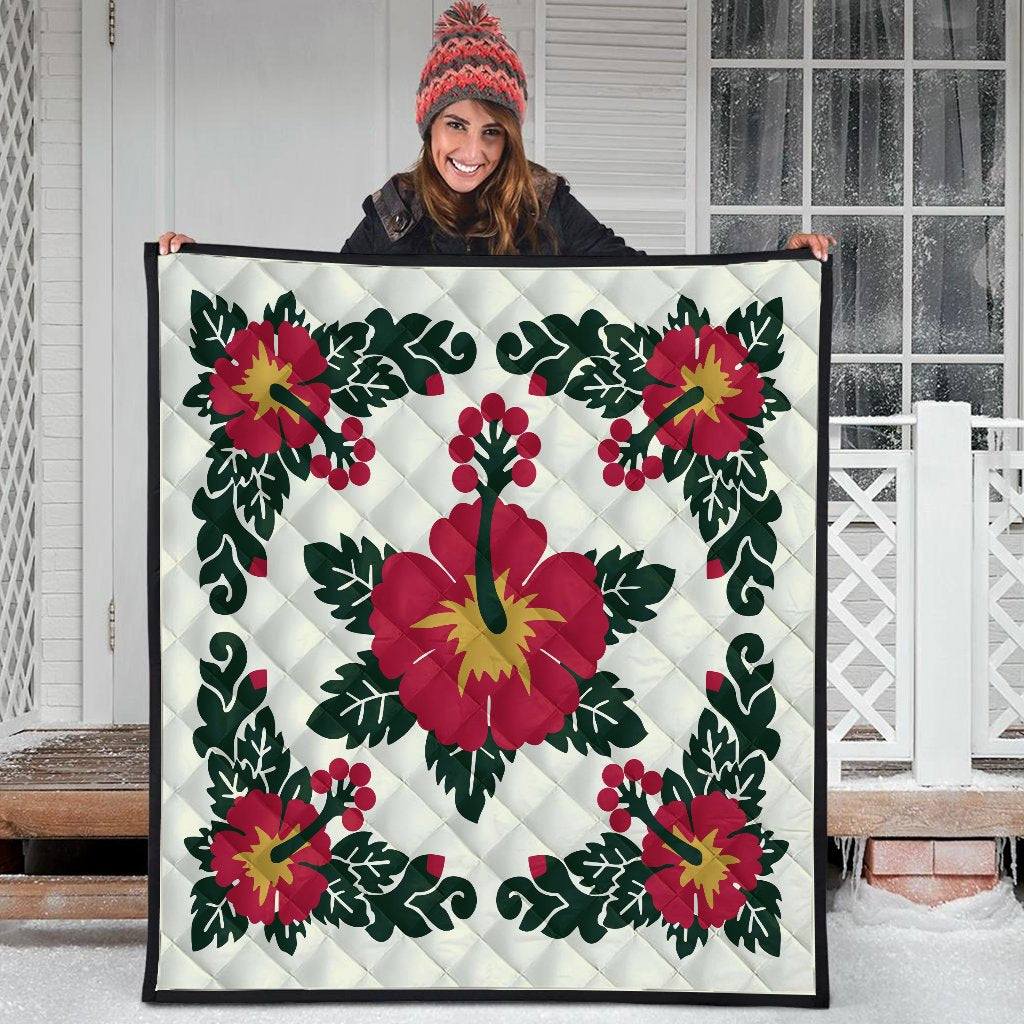 Hawaii Quilt - Hibiscus Quilting Premium Quilt - AH - Polynesian Pride