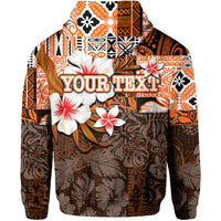 Custom Hammerhead shark Zip Hoodie Hawaii Style Orange LT6 - Polynesian Pride