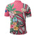 Guam Polo Shirt Coat Of Arms Polynesian With Hibiscus Pink - Polynesian Pride