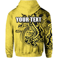 Custom Hammerhead shark Zip Hoodie Polynesian Yellow Style LT6 - Polynesian Pride