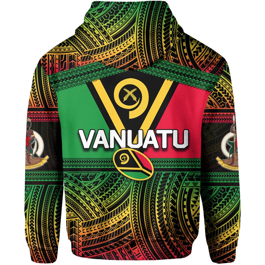 Vanuatu Zip Hoodie Rugby Polynesian Patterns - Polynesian Pride