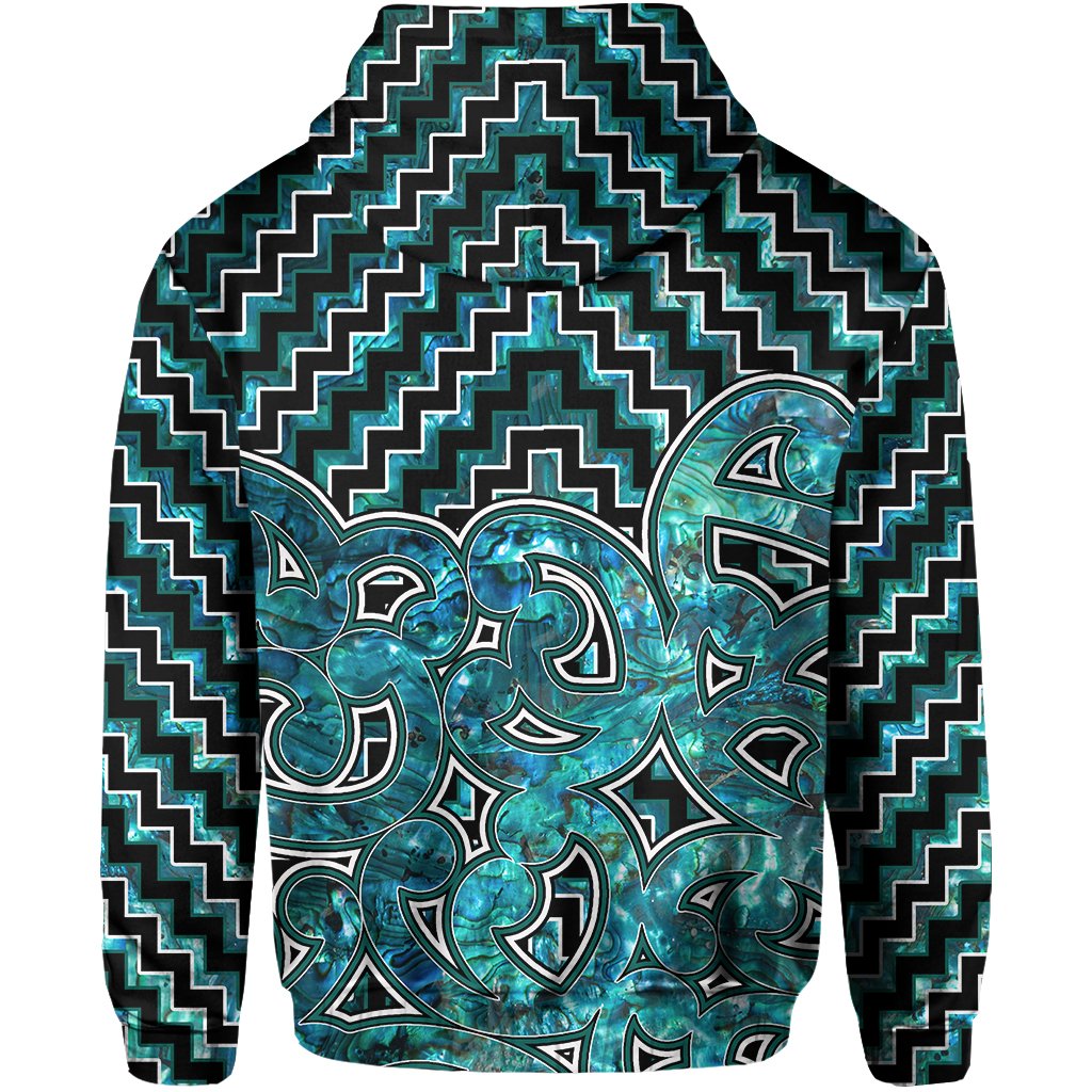 New Zealand Hoodie Maori Graphic Tee patterns Paua Shell LT6 - Polynesian Pride