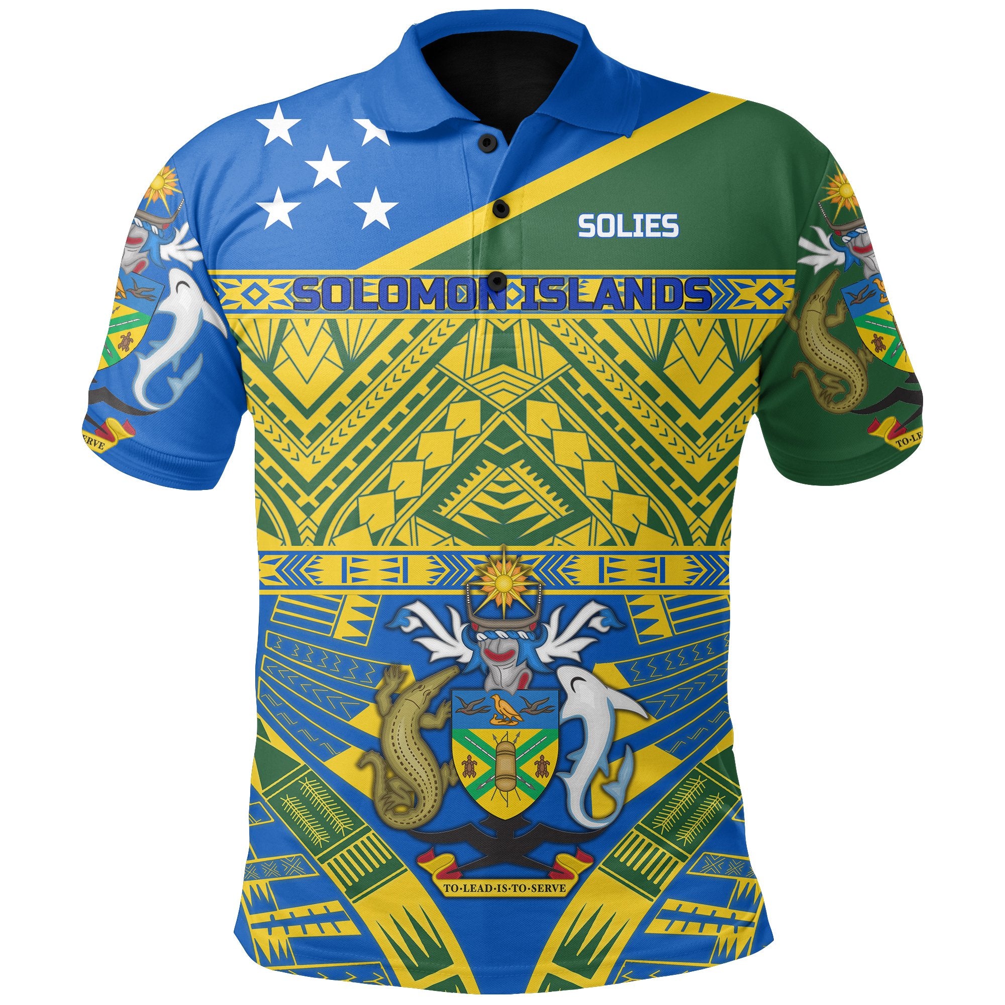Solomon Islands Solies Polo Shirt Rugby Style Unisex Blue - Polynesian Pride