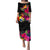 Tonga Hibiscus Polynesian Tribal Puletasi Dress - LT12 Long Dress Black - Polynesian Pride