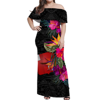 Wallis and Futuna Polynesian Hibiscus Matching Dress and Hawaiian Shirt LT12 - Polynesian Pride