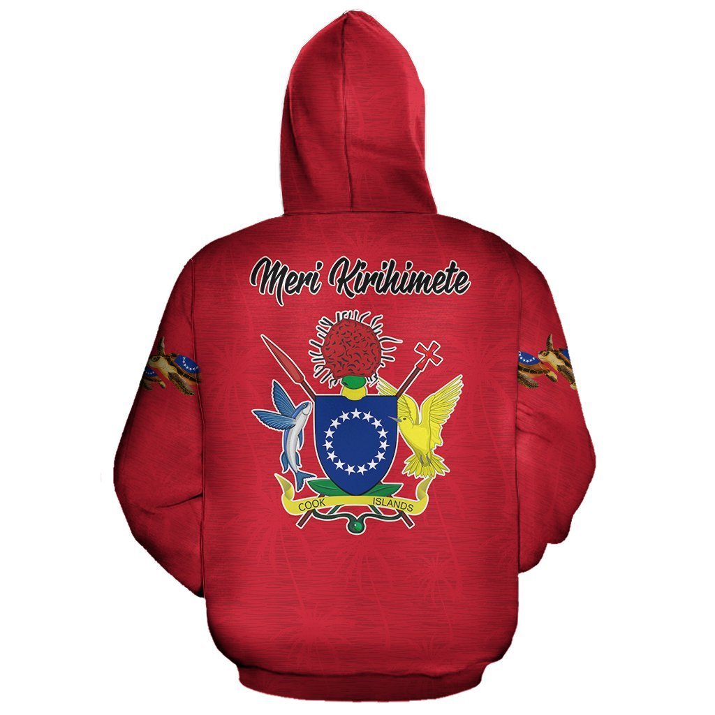 Cook Islands Hoodie Pullover Turtle Christmas Red - Polynesian Pride