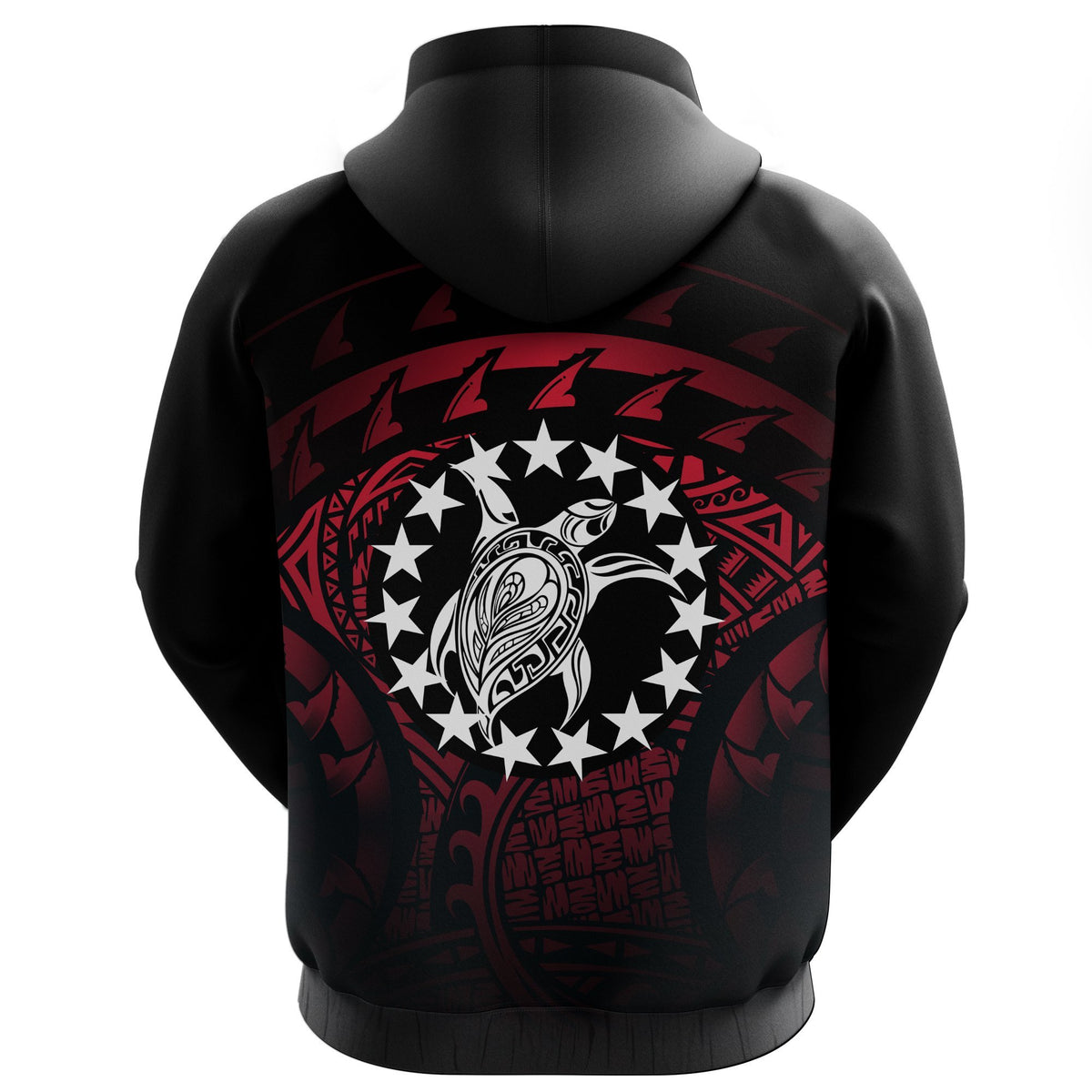 Cook Islands Turtle Zip Hoodie (Red) - Polynesian Pride