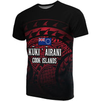 Cook Islands T Shirt National Flag Polynesian Turtle Tattoo (Red) Unisex Red - Polynesian Pride