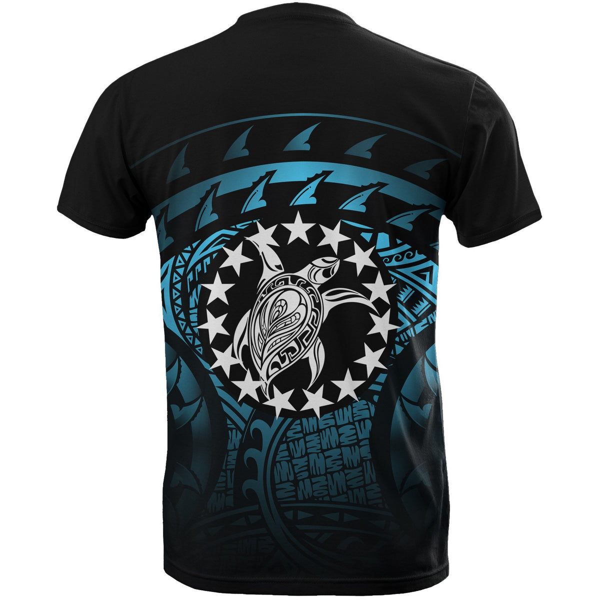 Cook Islands T Shirt National Flag Polynesian Turtle Tattoo (Turquoise) - Polynesian Pride