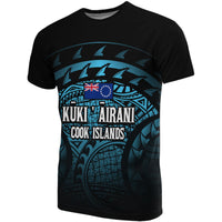 Cook Islands T Shirt National Flag Polynesian Turtle Tattoo (Turquoise) Unisex Black - Polynesian Pride