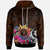 Custom Polynesian Hawaii Kanaka Maoli Hoodie Hibiscus Flowers & Polynesian Patterns Brown - Polynesian Pride