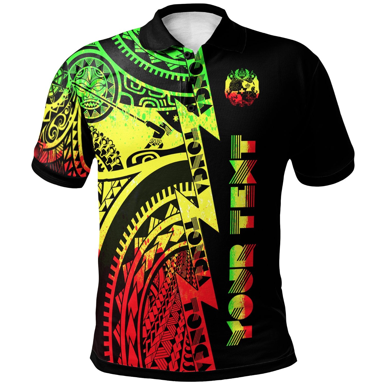 Custom Polynesian Tonga Polo Shirt Maui Moana Tattoo with Seal Tonga Unisex Reggae - Polynesian Pride
