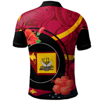 Papua New Guinea Polo Shirt Western Province Flag of PNG with Hibicus and Polynesian Culture Polo Shirt - Polynesian Pride