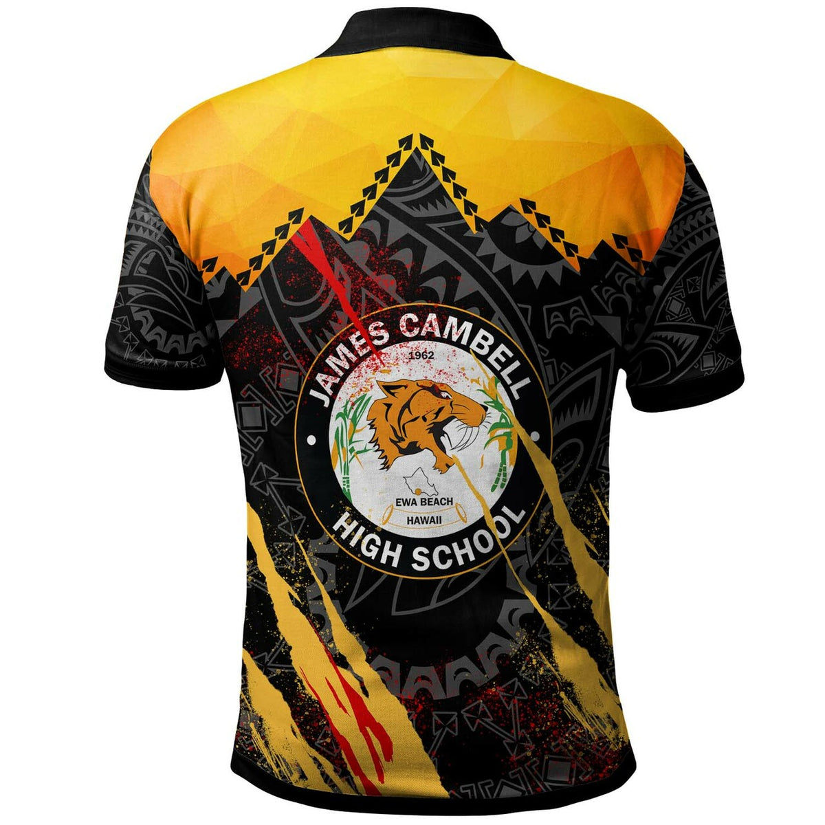 Hawaii Polynesian Polo Shirt James Campbell High School Polynesian Pattern LT10 - Polynesian Pride