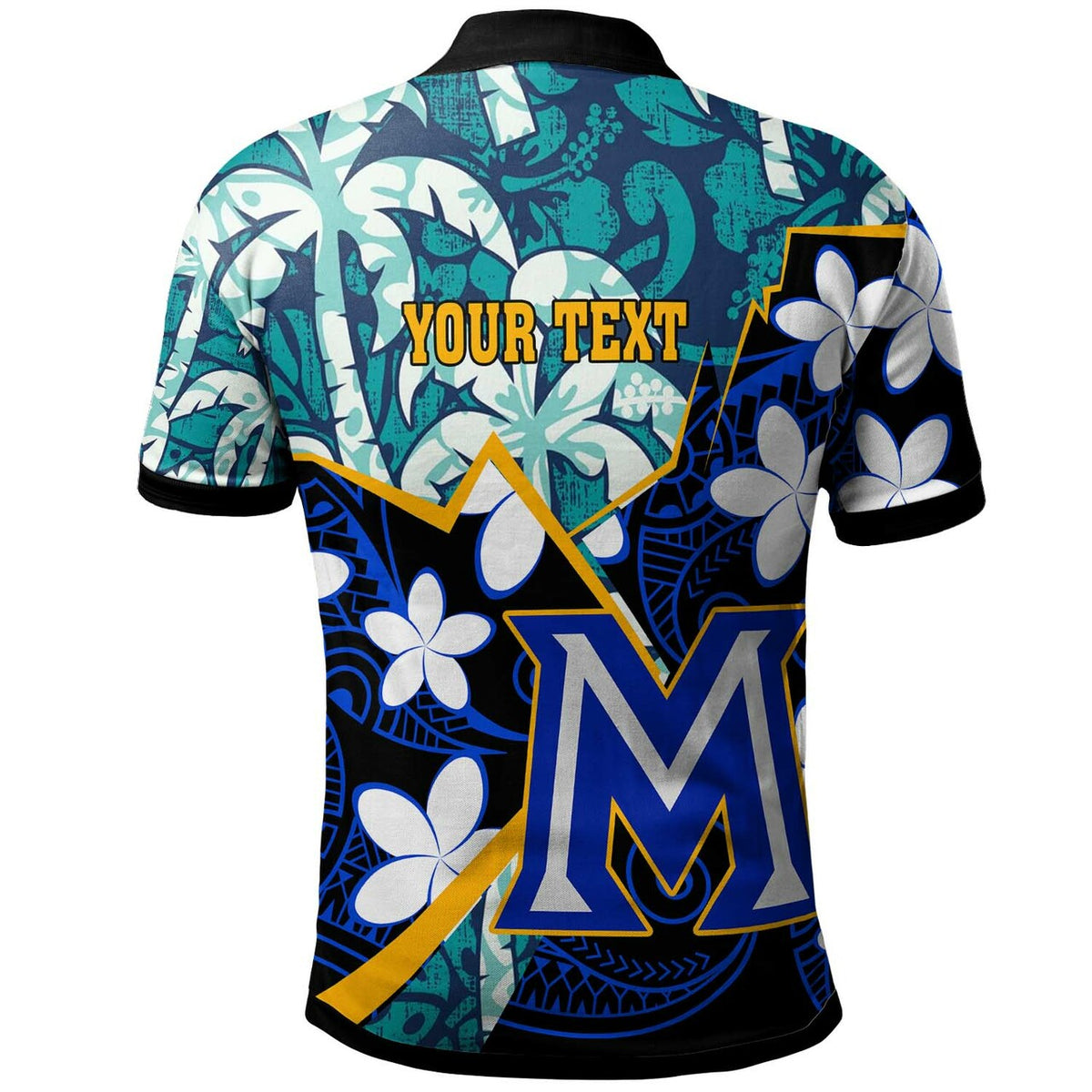 Hawaii Custom Polo Shirt Maui High School Plumeria with Polynesian Pattern LT10 - Polynesian Pride