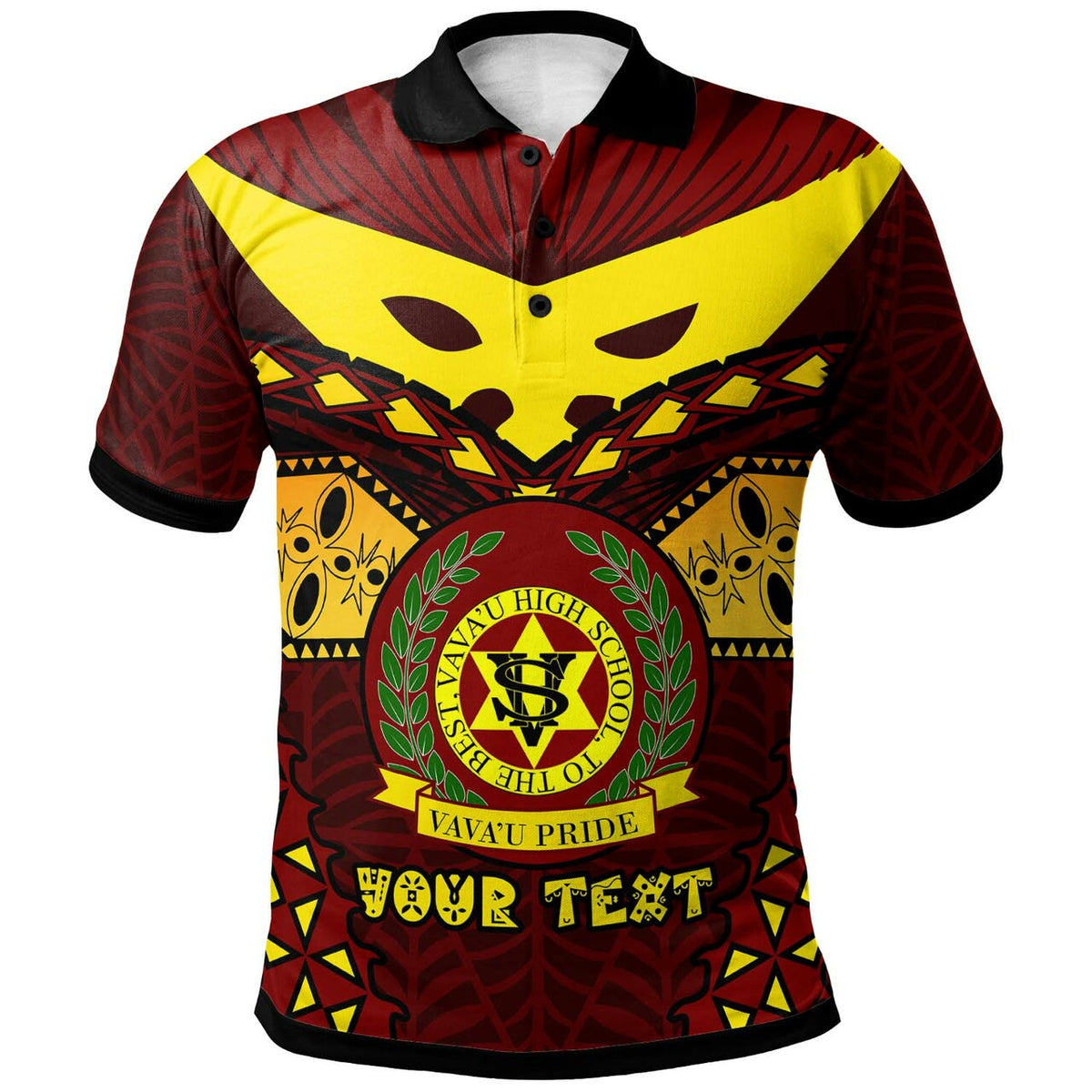 Tonga Custom Polo Shirt Vavau High Shool Tonga with Polynesian Patterns LT10 - Polynesian Pride