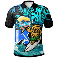 Hawaii Polynesian Polo Shirt Kailua High School Surfrider Tropical Polynesian Culture Pride LT10 Blue - Polynesian Pride