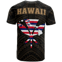 Hawaiian Kanaka T Shirt Heart Tattoo Gold - Polynesian Pride