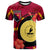 Papua New Guinea T Shirt National Capital District Flag of PNG with Hibicus and Polynesian Culture T Shirt Art - Polynesian Pride