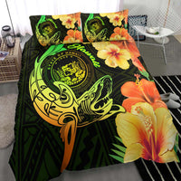 Hawaii Polynesian Bedding Set - Hawaii Sharks Tribal Patterns Green - Polynesian Pride