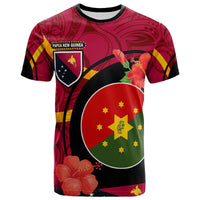 Papua New Guinea T Shirt Eastern Highlands Flag of PNG with Hibicus and Polynesian Culture T Shirt Art - Polynesian Pride