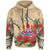 Tahiti Polynesian Hoodie Hibiscus Coat of rm Beige Unisex BEIGE - Polynesian Pride