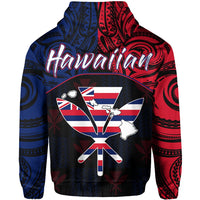 Hawaiian Kanaka Hoodie Flag Nation Black Demodern AH - Polynesian Pride