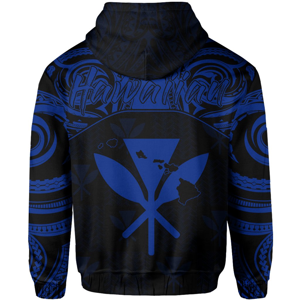 Hawaiian Kanaka Hoodie Demodern Blue - Polynesian Pride