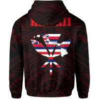 Hawaiian Kanaka Hoodie Heart Tattoo Red - Polynesian Pride