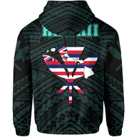 Hawaiian Kanaka Hoodie Heart Tattoo Turquoise - Polynesian Pride