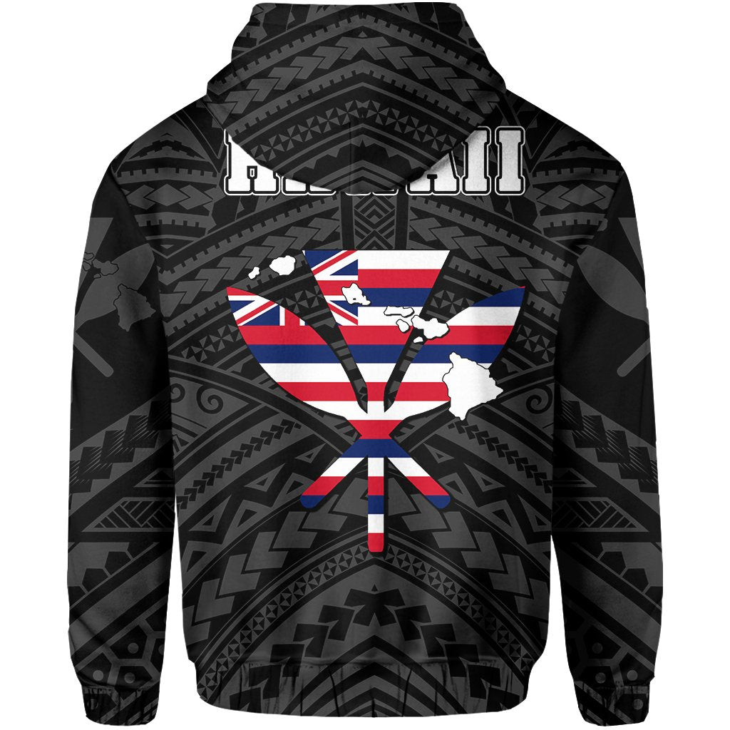 Hawaiian Kanaka Hoodie (Zipper) Heart Tattoo White - Polynesian Pride