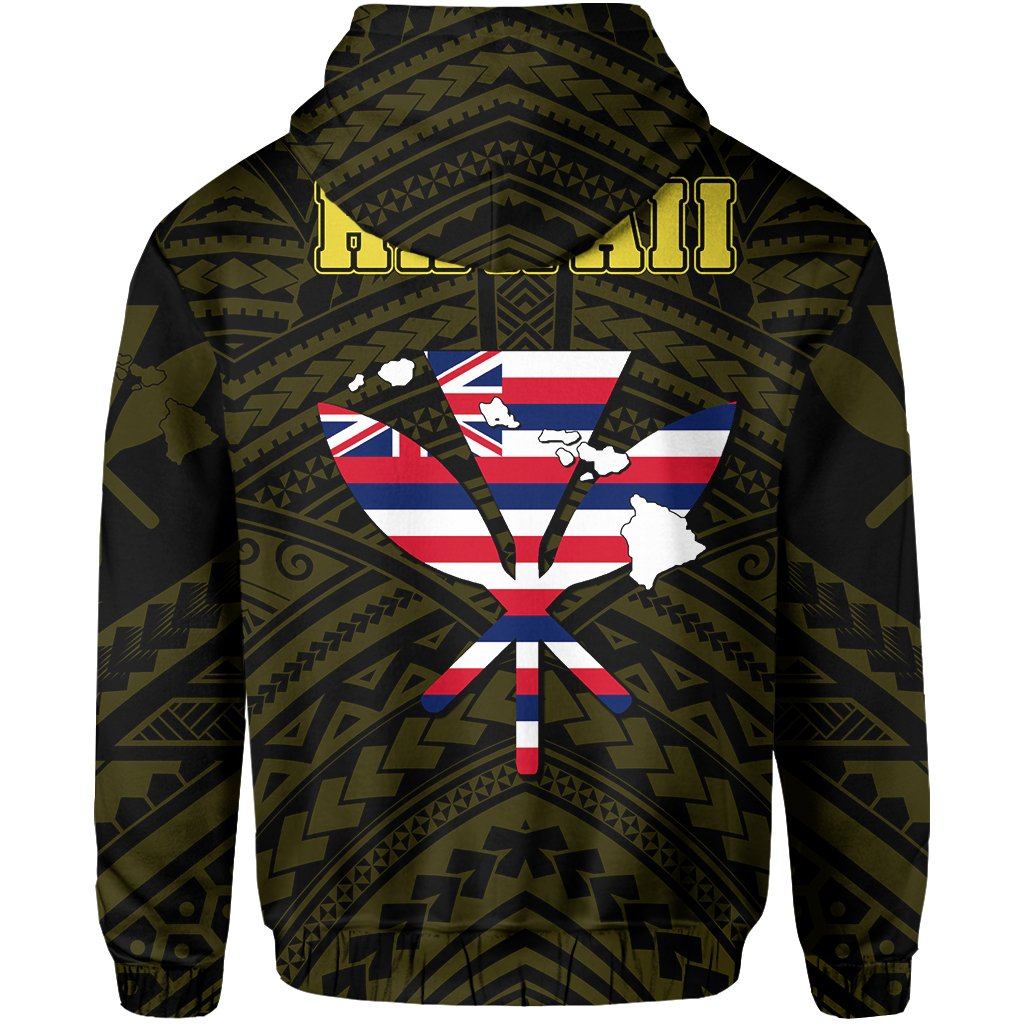 Hawaiian Kanaka Hoodie (Zipper) Heart Tattoo Yellow - Polynesian Pride