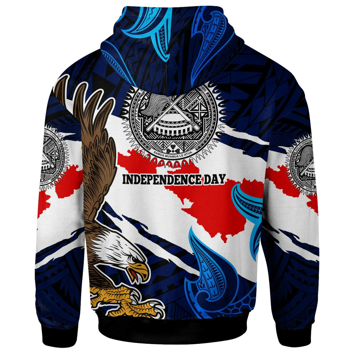 American Samoa Hoodie Custom Happy Independence Day Samoa with Polynesian Culture LT10 - Polynesian Pride