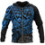 Guam Polynesian Zip up Hoodie Blue Turtle Flowing Unisex Blue - Polynesian Pride