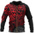Guam Polynesian Zip up Hoodie Red Turtle Flowing Unisex Red - Polynesian Pride