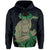 Polynesian Hula Man Helmet Hawaii Hoodie Blue - Polynesian Pride