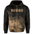 Tropic Hibiscus Seal of Hawaii Zip Hoodie Gold - Polynesian Pride