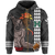 Polynesian Warrior Helmet Football Kanaka Kakau Hawaii Hoodie Gray - Polynesian Pride